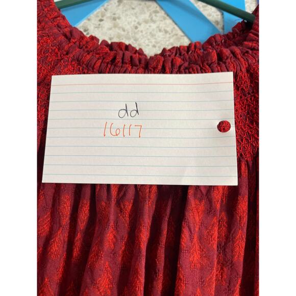 Universal Thread Threads prairie dress maxi dress deep red modest xsmall oversiz - Picture 16 of 16